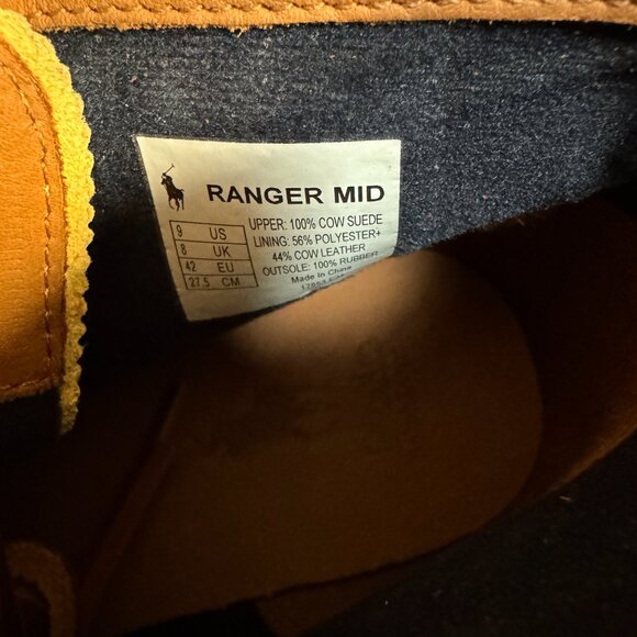 Polo Ralph Lauren Country Ranger Mid Colorblock Cow Suede Boots Multicolor Men 9